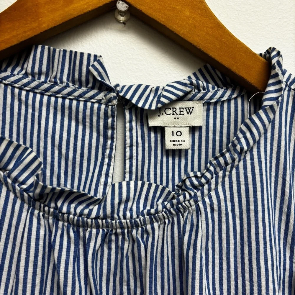 J. Crew Tiered Midi Ruffle Dress Stripe